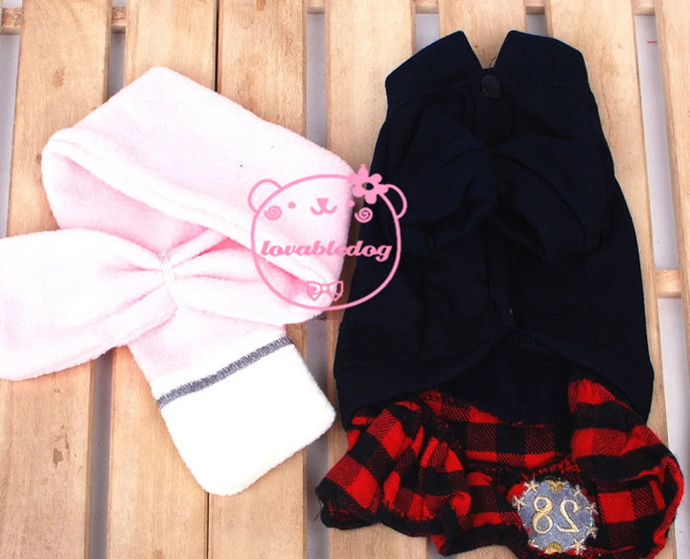 2017 щенок полосатый наряд для домашних животных зимняя одежда женщин мужской шарф