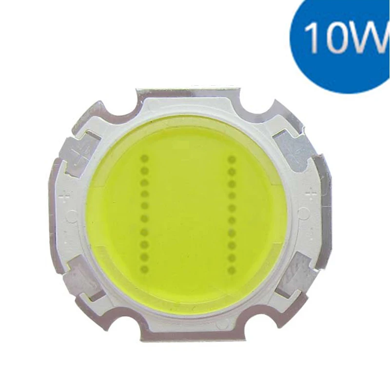 

10 шт./лот 10 Вт белый 6000 ~ 6500K круглый COB LED SMD лампочка фонарь лампа 1000LM DC30-34V