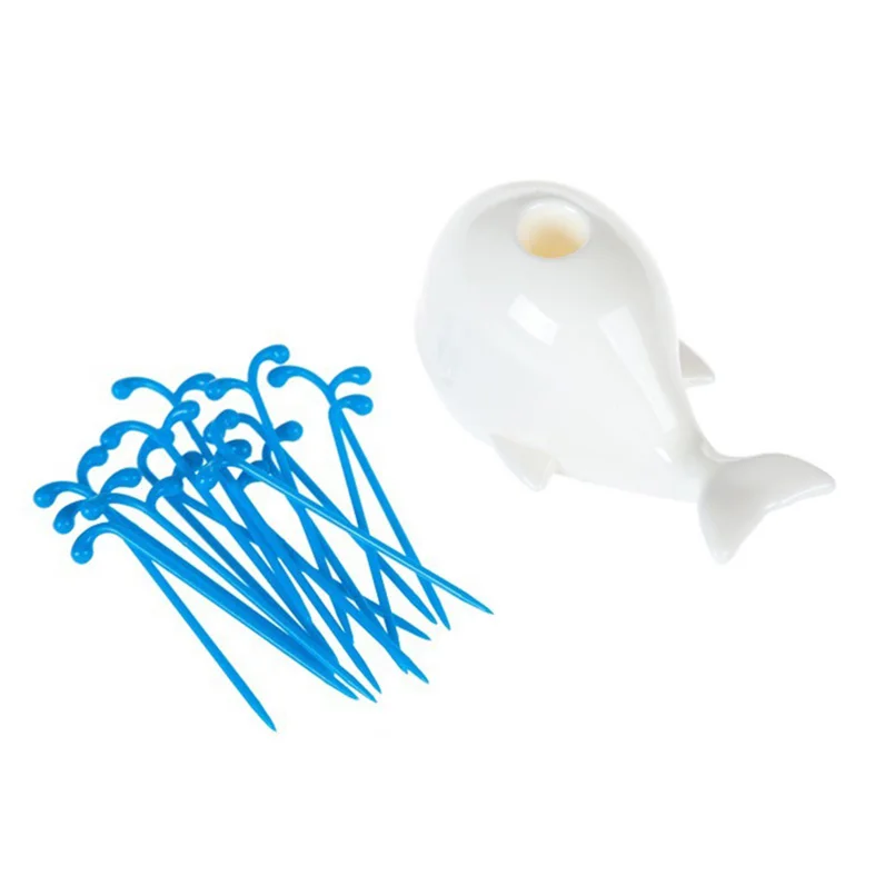 Новый творческий милый КИТ дует воды SprayDesign шпажка для еды палочка канапе