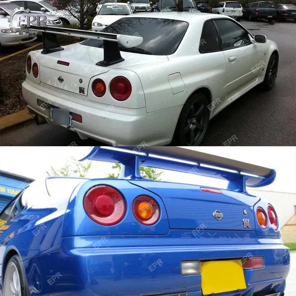 Автозапчасти для Nissan R34 GTR Skyline JUN FRP стекловолокно высокий спойлер комплект ног