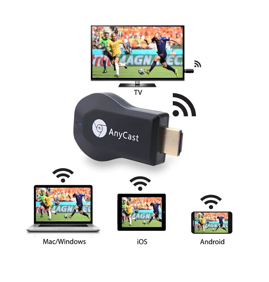 Для AnyCast M4 Plus беспроводной WiFi донгл приемник 1080P Дисплей HDMI медиа видео стример