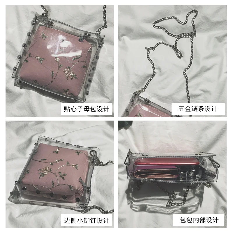 Прозрачная Желейная сумка с откидной крышкой женская летняя Новинка 2019 года
