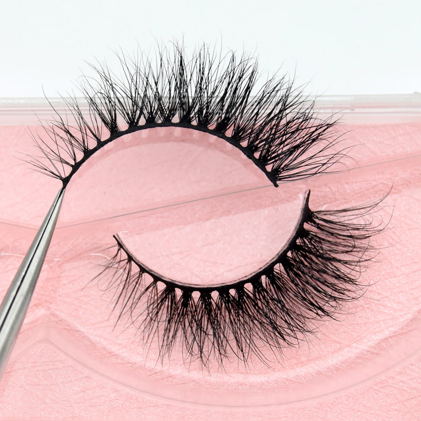 

Visofree New Arrival eyelashes handmade natural make up False eyelashes glitter packing 1 pair box make up 3D Mink Lashes M56