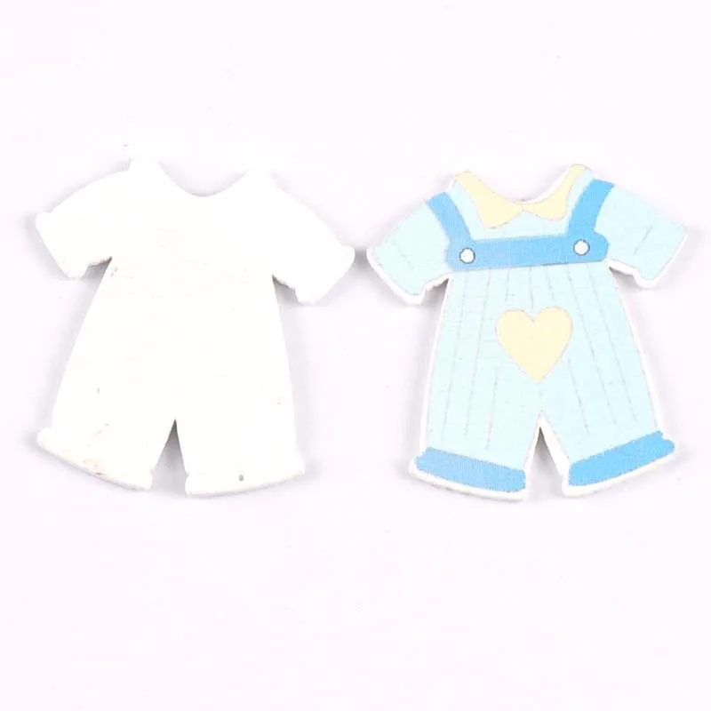 blue/pink baby cloth painting Wood Scrapbooking Craft for party birthday decoration ornament 20pcs 33x35mm MT1875 | Дом и сад