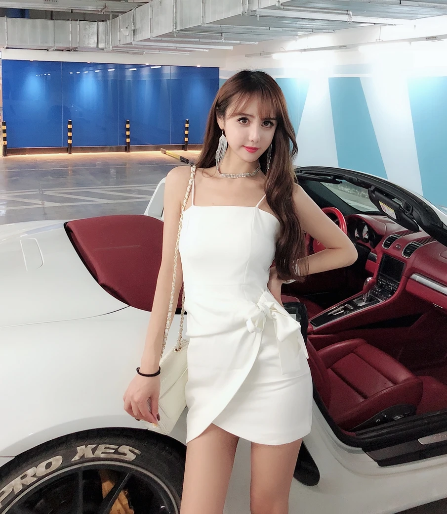 Новинка 2019 г. Летнее темпераментное на бретельках с бантом-бабочкой и краем