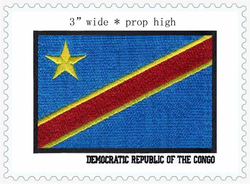Вышитая наклейка с флагом Демократической Республики Конго 3 дюйма|felt applique|applique