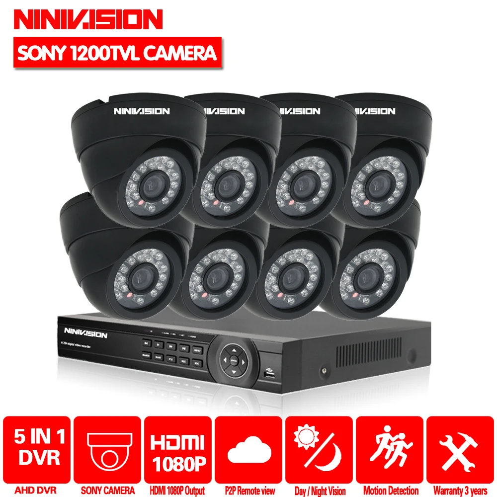Камера видеонаблюдения NINIVISION 1080P HDMI DVR 8 каналов AHD 1200TVL|Система наблюдения| |