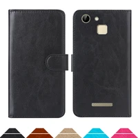 luxury wallet case for nomi i5014 evo m4 pu leather retro flip cover magnetic fashion cases strap