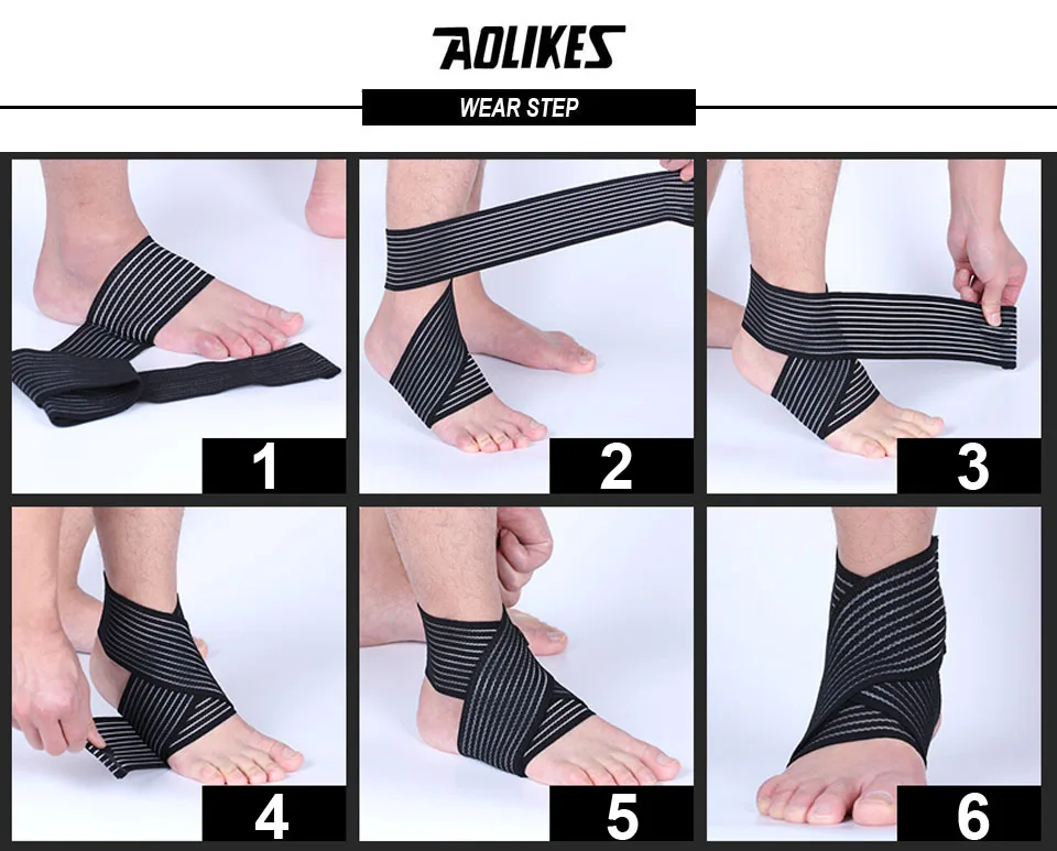 AOLIKES 1 шт. профессиональный спортивный штамм обертывания бинтов Эластичный лодыжки Поддержка колодки Защита лодыжки повязка на лодыжку защита тренажерный зал