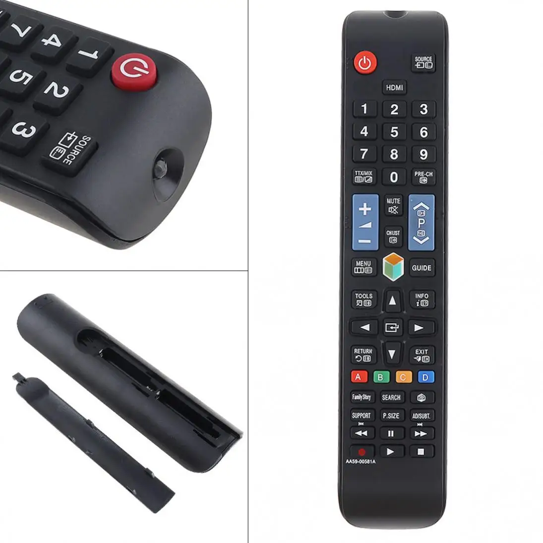 

Replacement Remote Control Support 2 x AAA Batteries for SAMSUNG AA59-00581A AA59-00582A AA59-00594A TV 3D Smart Player HDTV