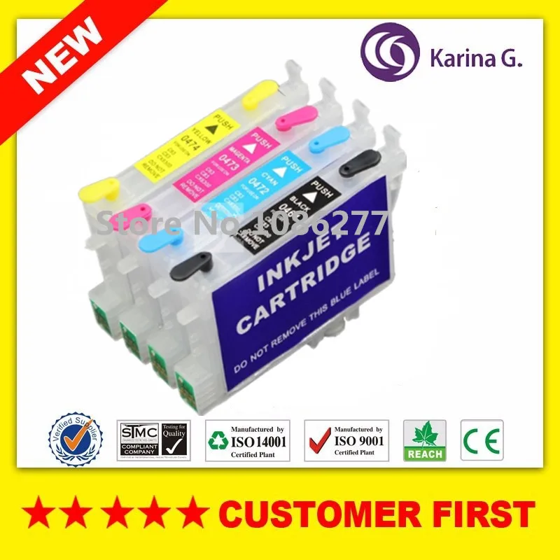 

1set refillable for Epson T0461 ink Cartridge suit for Epson STYLUS C83 CX6300 C63 C65 printer with auto reset chip