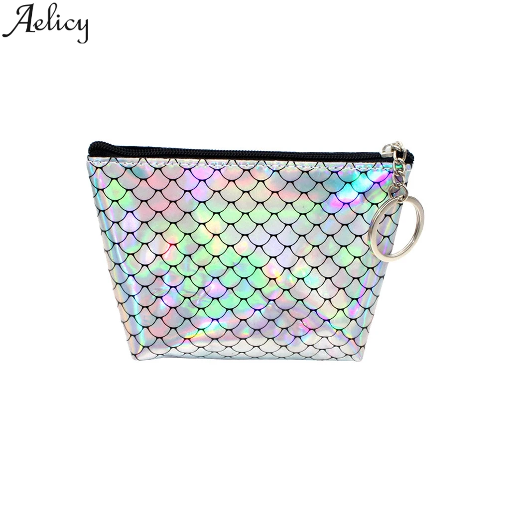 Новинка кожаный кошелек Aelicy с узором в виде рыбьей чешуи женский на молнии для
