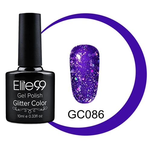 GC086 Elite99 10 мл Bling УФ-гель для ногтей долговечный Алмазный Блеск лак для ногтей впитывающийся цветной маникюрный лак для ногтей - Цвет: GC086