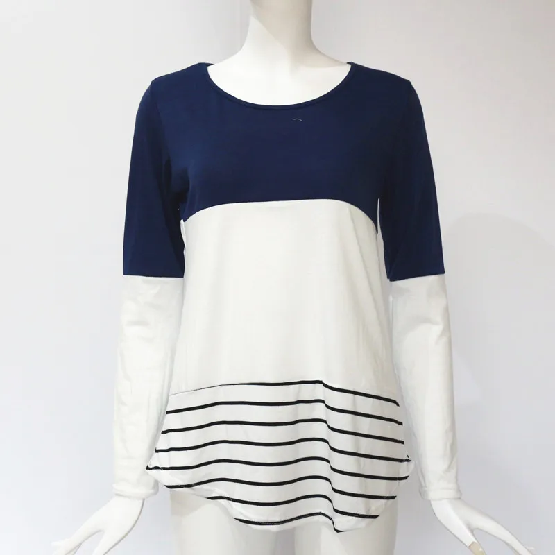 Рубашка для женщин 2019 лоскутное назад кружевная блузка с длинным рукавом женский