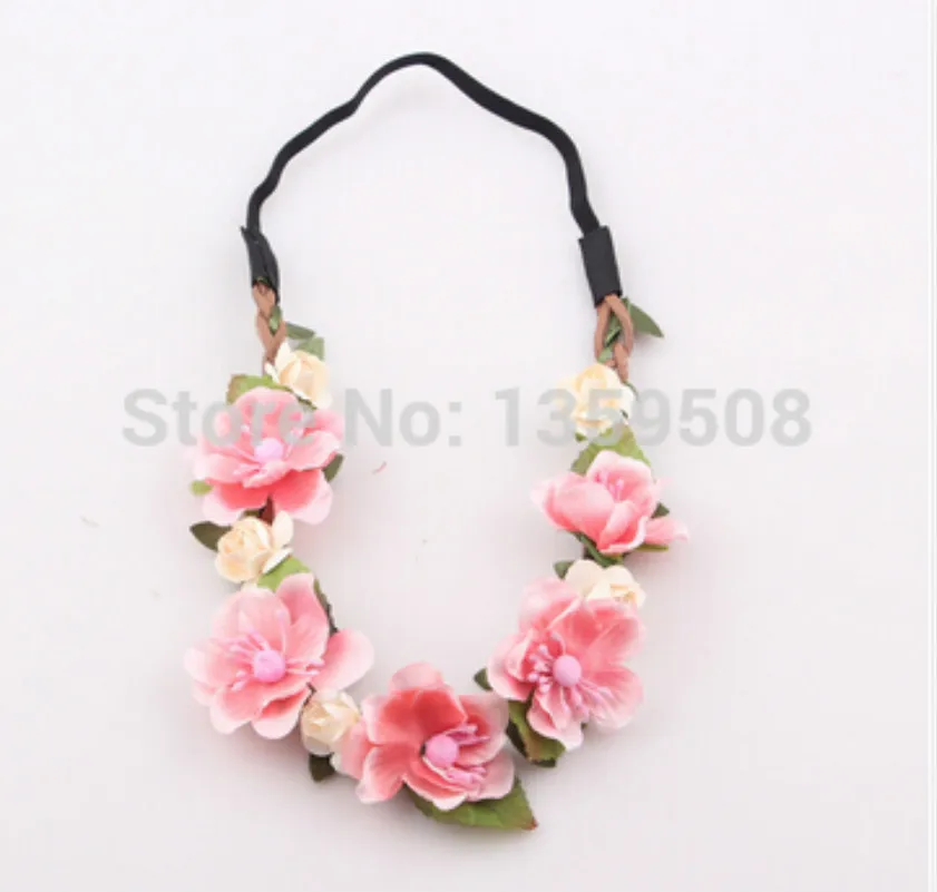 

Free Shipping!2016 Bride Bohemian Flower Headband Festival Wedding Floral Garland Hair Band Headwear Hair Accessories for Women
