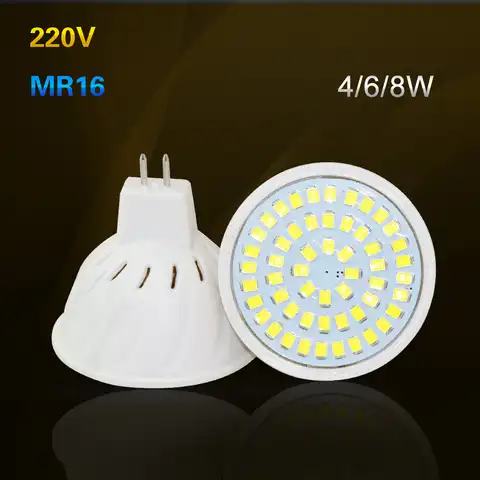 MR16 4 Вт 6 Вт 8 Вт Светодиодный светильник 220 в 230 в 240 В 36 светодиодный s 54 светодиодный s 72 светодиодный s прожектор кухонное освещение в спальне ...