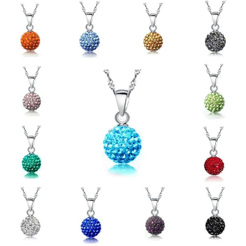 

Блестящее новейшее ювелирное ожерелье Qianbei, серебряный цвет, австрийский хрусталь, ПАВЕ, диско-шар, рычаг, подвеска, ожерелье для женщин