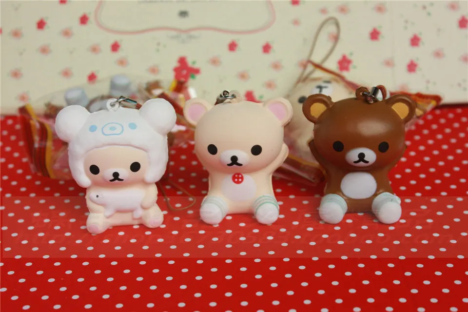 Оригинальная упаковка мягкая кавайная мягкая микс Rilakkuma queeze bun игрушка для сотового телефона san-X squishies Хлеб