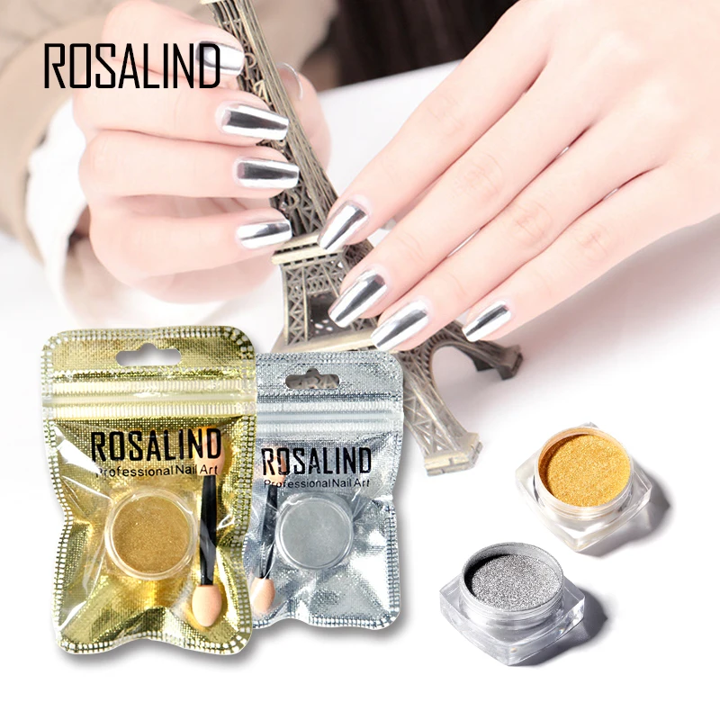Rosalind 1 шт Золотой Серебряный цвет ногтей волшебный зеркальный хромированный