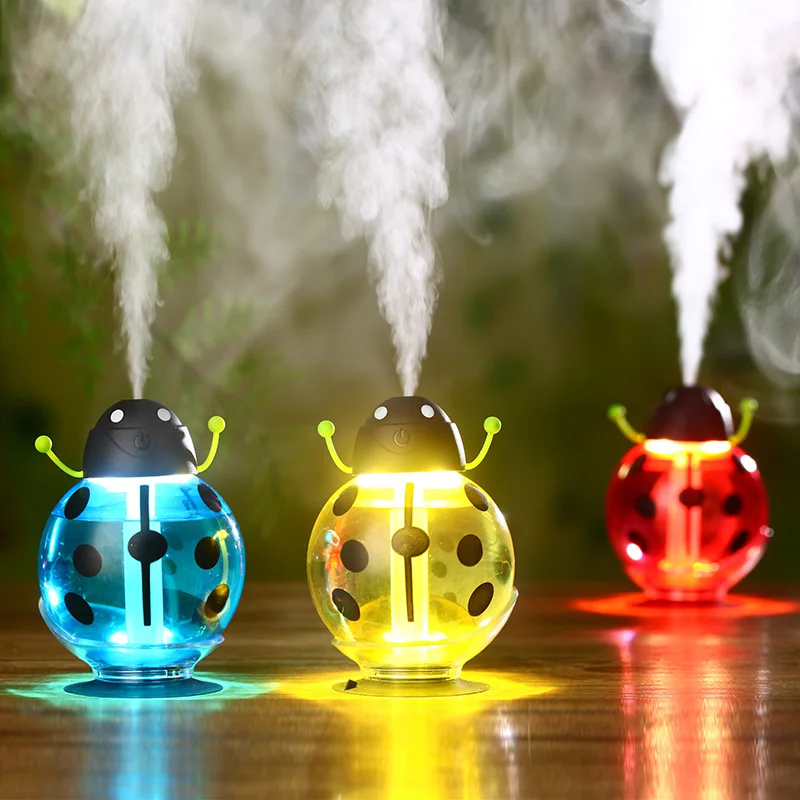 Apano 2016 New 260ML Ladybug Ultrasonic Humidifier Mini USB Portable Office Home Car Air Diffuser Mist Maker DC 5V Led Light | Бытовая