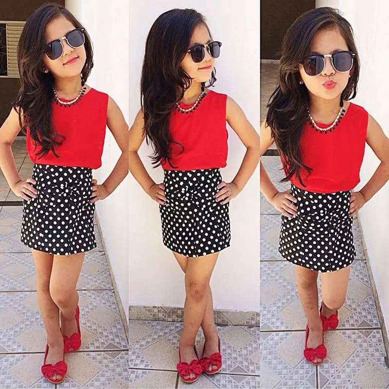 Одежда для девочек 2017 комплекты одежды детская одежда в горошек маленьких