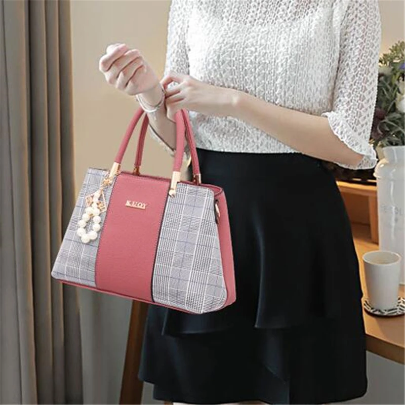 Gusure горячая Распродажа клетчатая Лоскутная сумка для леди женская сумка большого размера Женская сумка через плечо сумка-тоут с орнаментом