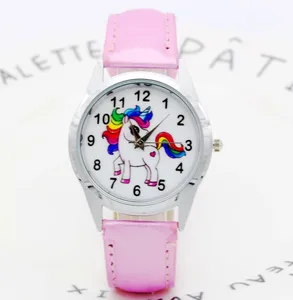 Женские часы 2018, детские модные часы с милым винтажным принтом животных, детские наручные часы с единорогом, элегантные часы для студентов