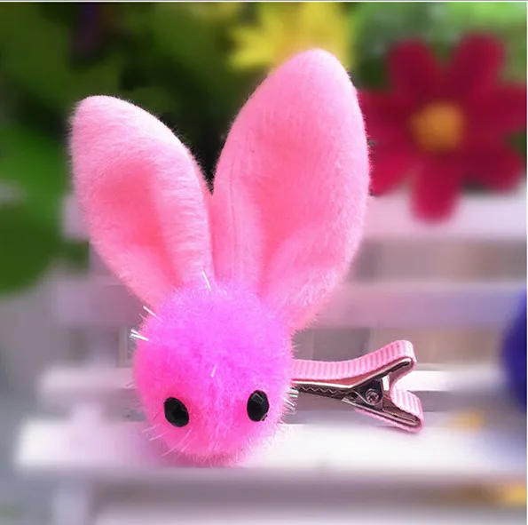 dark pink Детские милые новые заколки с кроличьими ушками и бантиком из смолы, 1 шт., Детские аксессуары, подарочные аксессуары для волос, заколки для волос для девочек - Цвет: dark pink
