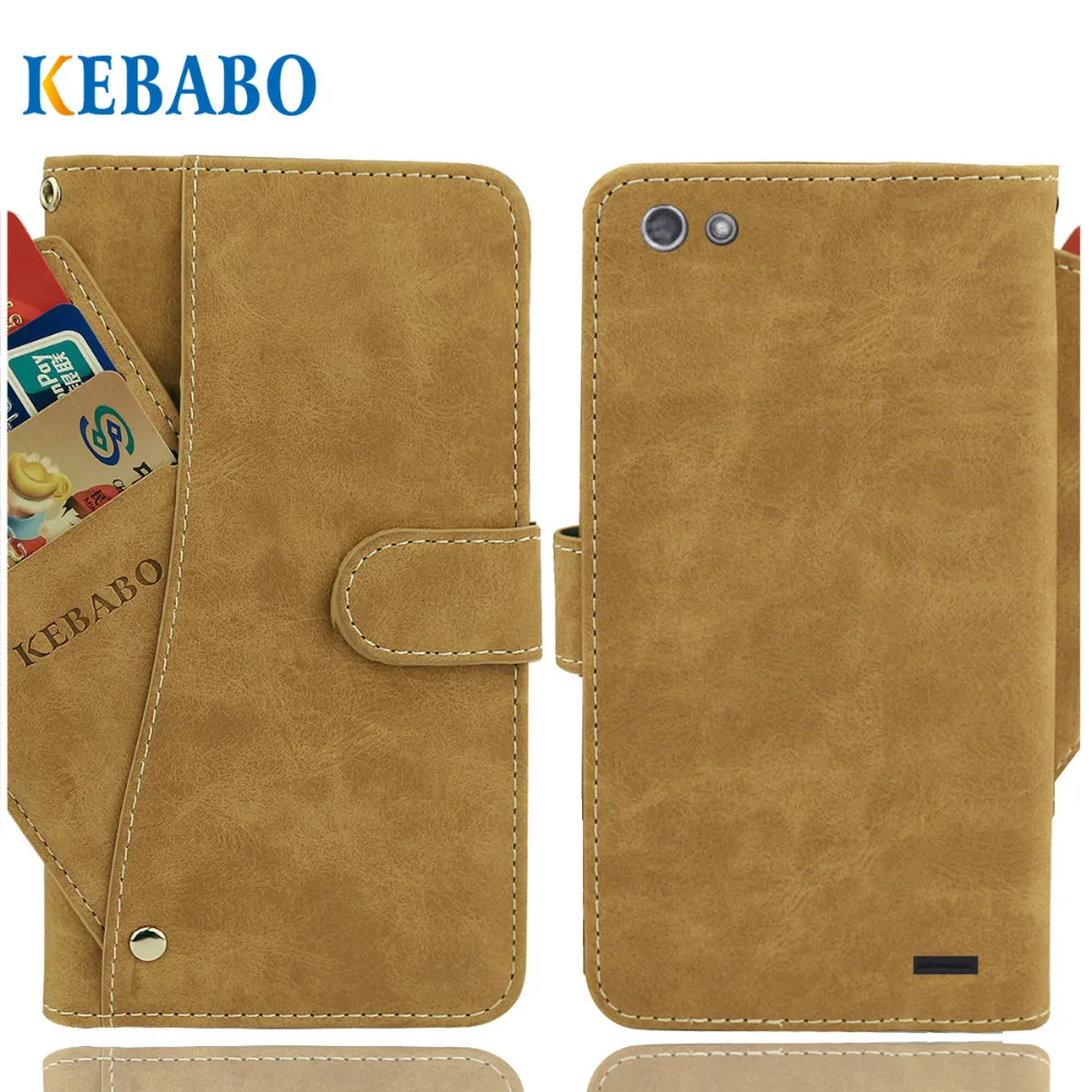 

Vintage Leather Wallet DEXP Ixion M850 Case 5" Flip Luxury 3 Front Card Slots Cover Magnet Stand Phone Protective Bags