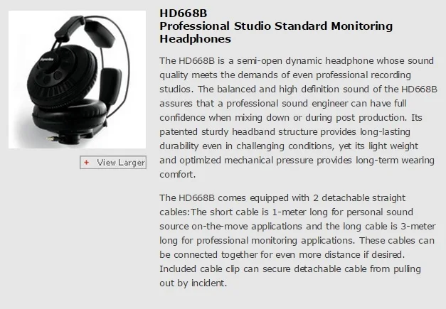Superlux HD668B Профессиональный полуоткрытый студийный Стандартный динамический мониторинг наушников для записи музыки съемный глубокий бас