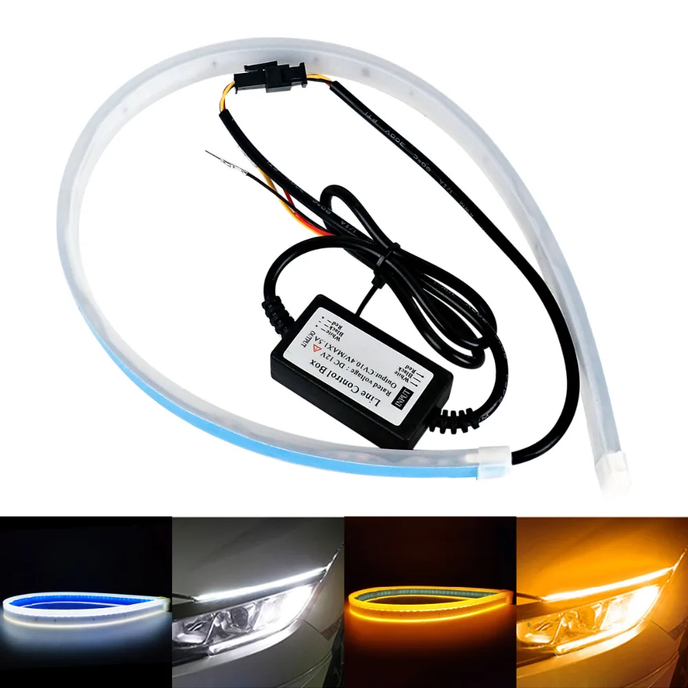 Гибкая DRL фара сигнальная лампа светодиодный полоса дневные ходовые огни для Subaru