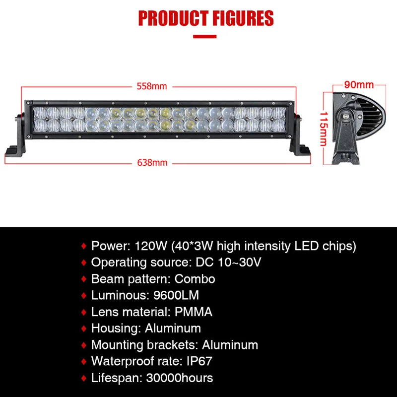5D 200W 22 дюймовый внедорожник светодиодный рабочий свет бар с CREE чипы