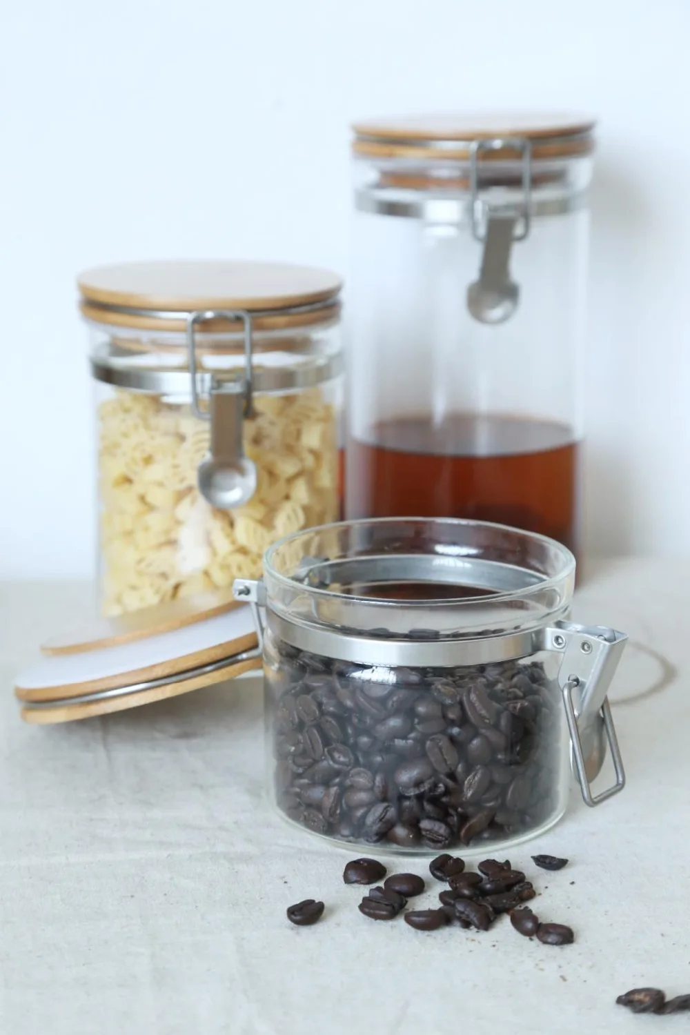 1800ml zakka borosilicate glass storage bottles jars with lid large capacity honey candy jar kitchen container | Дом и сад