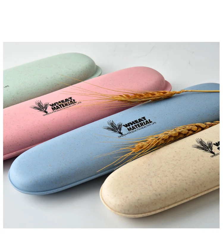 Портативный дорожный набор столовых приборов комплект посуды из пшеничной