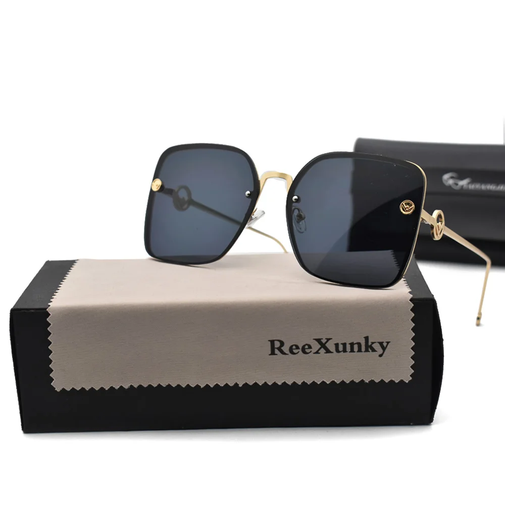 Retro F Designer Square Sunglasses Women Men Oversized Vintage Glasses Black Sun Glasses Shades UV400 Accessory Eyeglasses