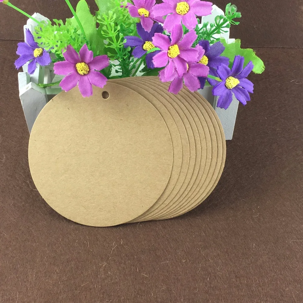 400 шт./лот коричневые крафт-бумажные бирки сделай сам круглая пищевая этикетка