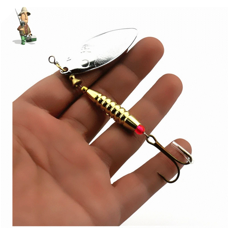 Качественный Спиннер ложка рыболовная приманка 17 г Серебряное золото