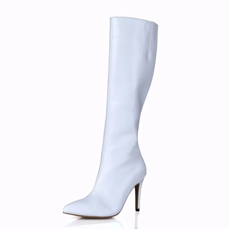 Женские зимние сапоги; женская обувь из искусственной кожи; Zapatillas botas zapatos mujer; женские сапоги до колена на высоком каблуке; женская свадебная обувь для вечеринок и клубов