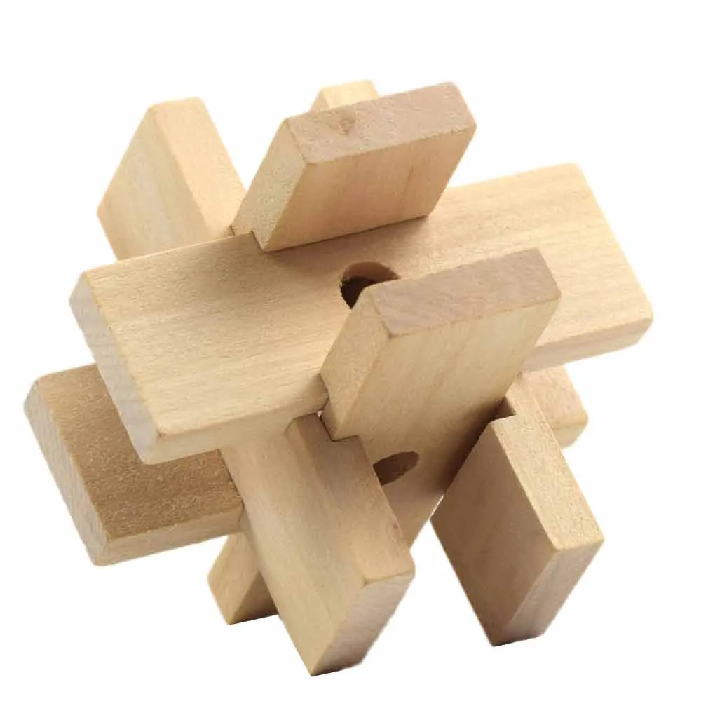 Новые 3D деревянные игрушки IQ Brain Teaser взрослые Развивающие детские Kong Ming Lock с