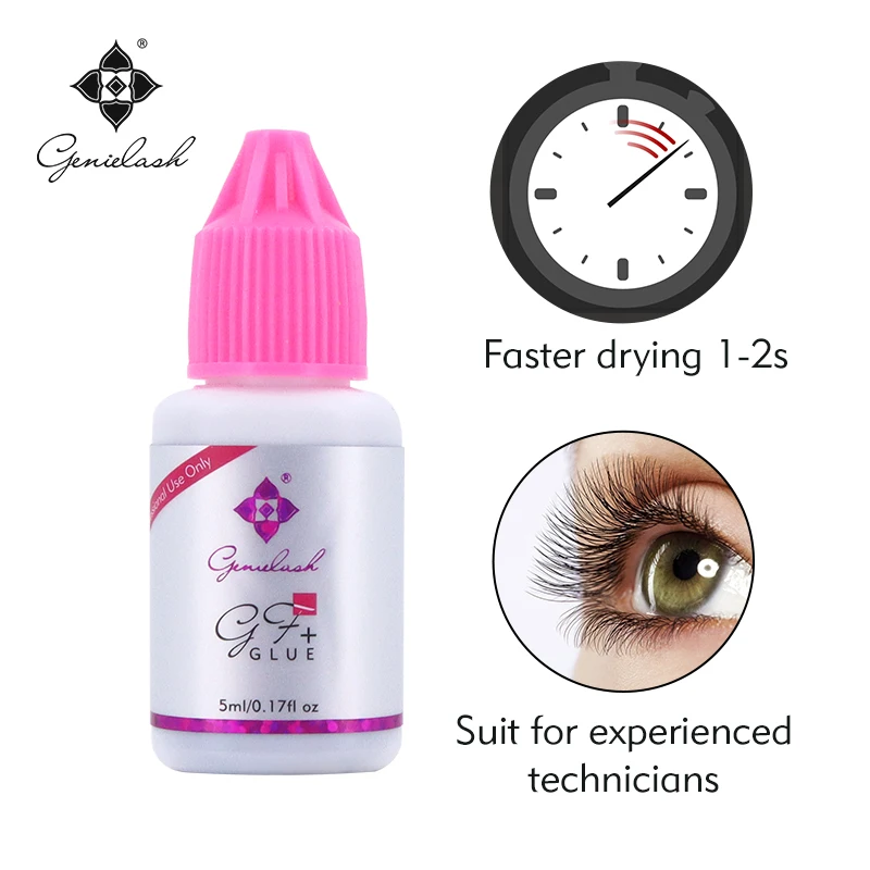 Genielash GF+ клей для наращивания ресниц 1-2 сек сушка ресниц Клей низкое раздражение клей для наращивания ресниц 6-7 Вт стойкий