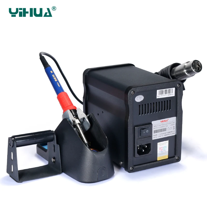 YIHUA 995D + Обновление видения Подключаемая паяльная станция горячего воздуха ЖК