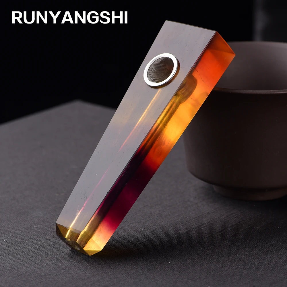 

Курительная трубка Runyangshi, кристалл фильтр для труб, кварцевый камень, желтая лечебная палочка, 1 шт., высокое качество, PH06