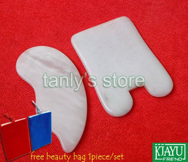 Натуральный белый нефритовый массажер для лица гуаша пластина (1 шт. тыквы + 1