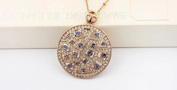 SHDEDE Высокое качество Кристалл от Swarovski винтажные Ожерелья Подвески большой круглый ювелирные изделия Модные женские Чокер-3537