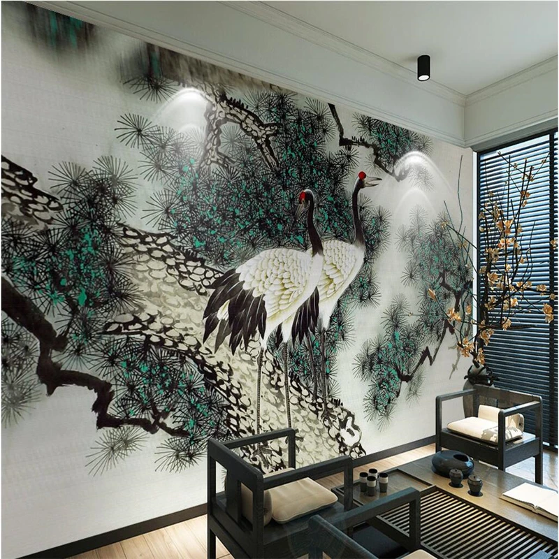 3D обои beibehang любого размера на заказ роспись фотографии Songhe Yannian чернильная