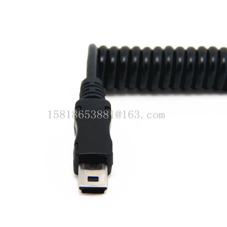 3M Спиральный USB 2,0 штекер для мини-usb синхронизации данных Кабель зарядного устройства для MP3 gps камеры удлинительные жесткие диски