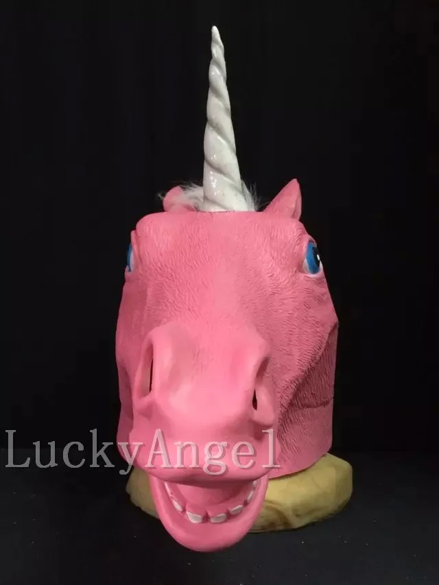 2016 Новинка ближайшие Хэллоуин животных Маски для век красный латекс Единорог