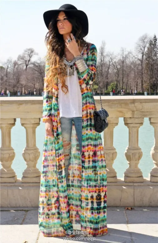 Винтажное платье Honey Moda женское пляжное вареный Шифоновое Платье макси с длинным