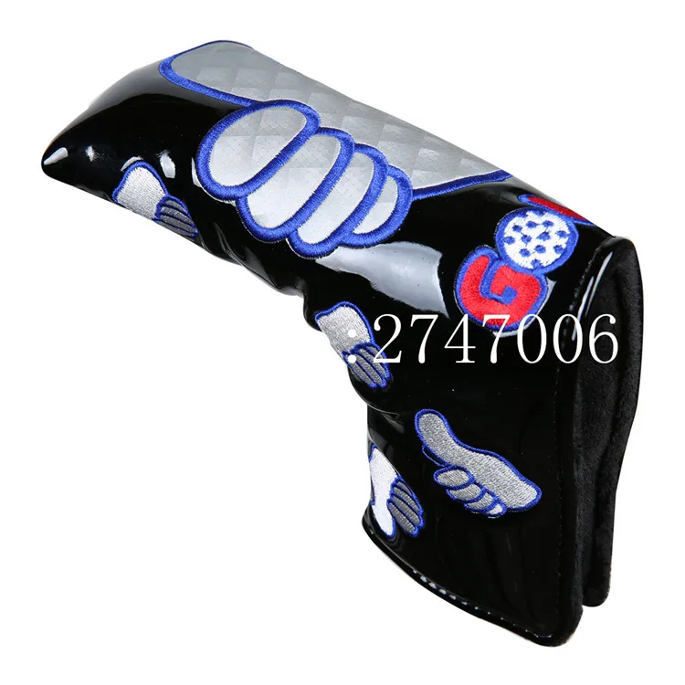 Black 1 шт. большой палец PU Гольф чехол для короткой Клюшки Для лезвие Стиль клюшки для гольфа крышка головки с магнитным головные уборы для гольфа - Цвет: Black
