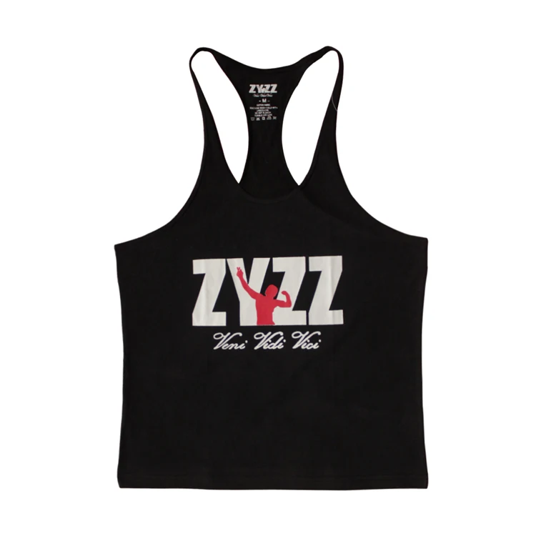 ZYZZ00 Black Лето г. Бодибилдинг майка для мужчин брендовая одежда Фитнес майка без рукавов хлопок тренировки Стрингер Regatas повседневное тренажерные - Цвет: ZYZZ00 Black